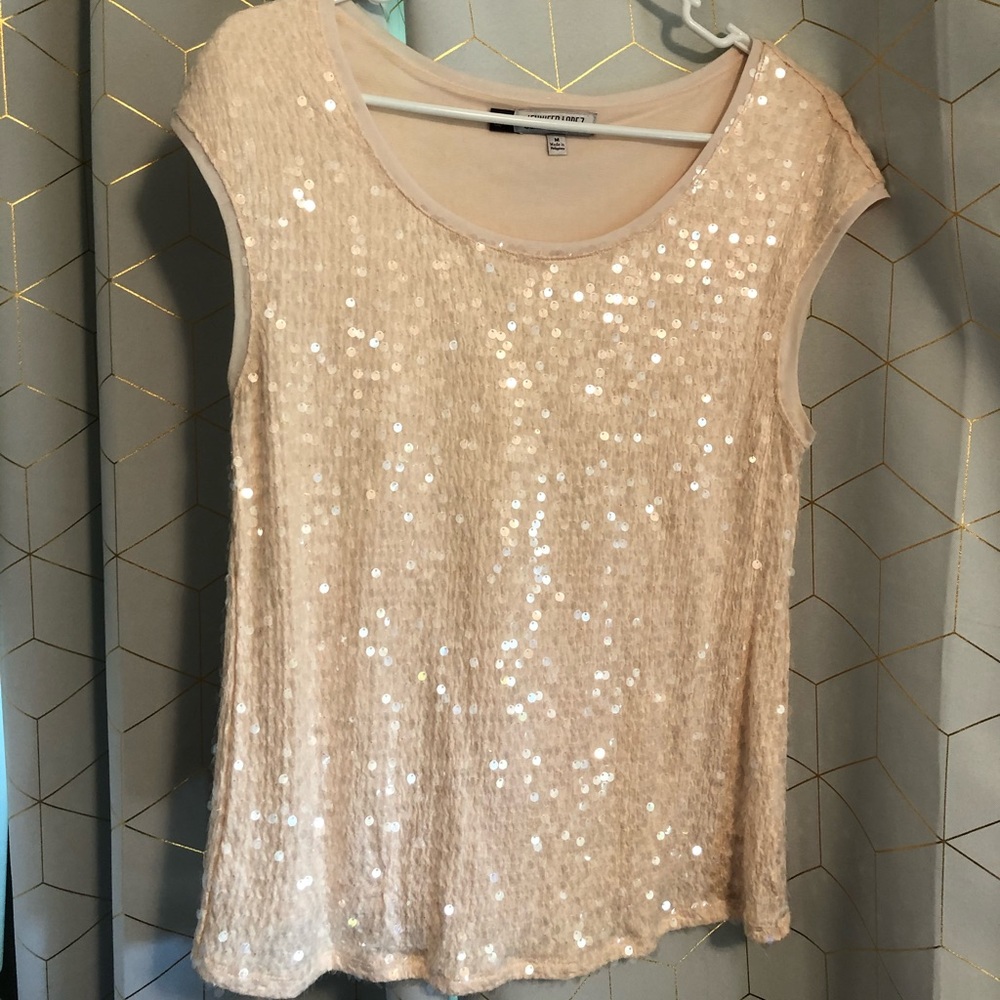 Jennifer Lopez Blush sequin tank top